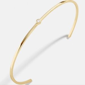 Simple & Dainty Gold Crystal Cuff Bracelet